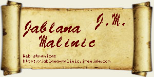 Jablana Malinić vizit kartica